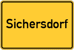 Place name sign Sichersdorf