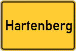 Place name sign Hartenberg, Mittelfranken