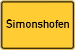 Place name sign Simonshofen