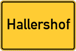 Place name sign Hallershof