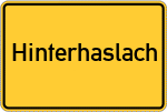 Place name sign Hinterhaslach, Mittelfranken