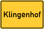 Place name sign Klingenhof