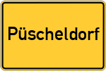 Place name sign Püscheldorf