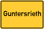 Place name sign Guntersrieth
