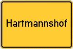 Place name sign Hartmannshof