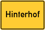 Place name sign Hinterhof, Mittelfranken