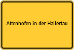Place name sign Attenhofen in der Hallertau