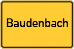 Place name sign Baudenbach