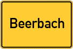 Place name sign Beerbach, Kreis Neustadt an der Aisch