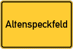Place name sign Altenspeckfeld