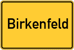 Place name sign Birkenfeld, Mittelfranken