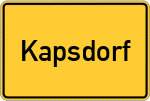 Place name sign Kapsdorf, Mittelfranken