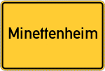 Place name sign Minettenheim, Mittelfranken