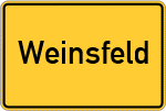 Place name sign Weinsfeld, Mittelfranken