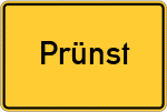 Place name sign Prünst, Mittelfranken