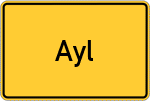 Place name sign Ayl, Saar