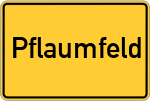 Place name sign Pflaumfeld