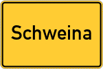 Place name sign Schweina, Mittelfranken