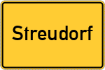 Place name sign Streudorf, Mittelfranken
