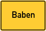 Place name sign Baben