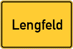 Place name sign Lengfeld, Kreis Würzburg