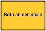 Place name sign Roth an der Saale