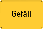 Place name sign Gefäll, Kreis Bad Kissingen