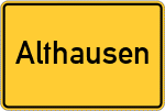 Place name sign Althausen, Kreis Bad Kissingen