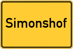 Place name sign Simonshof