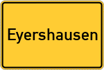Place name sign Eyershausen, Unterfranken