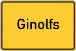 Place name sign Ginolfs, Unterfranken