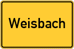 Place name sign Weisbach, Unterfranken