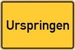 Place name sign Urspringen, Rhön
