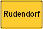 Place name sign Rudendorf, Oberfranken