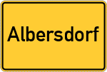 Place name sign Albersdorf, Unterfranken