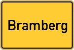 Place name sign Bramberg, Unterfranken