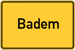 Place name sign Badem