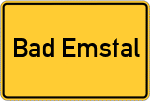 Place name sign Bad Emstal