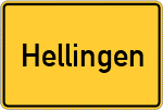 Place name sign Hellingen, Unterfranken
