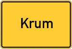 Place name sign Krum, Unterfranken