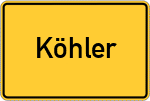 Place name sign Köhler