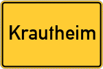 Place name sign Krautheim, Unterfranken