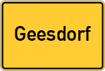 Place name sign Geesdorf