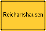 Place name sign Reichartshausen, Unterfranken