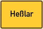 Place name sign Heßlar, Unterfranken