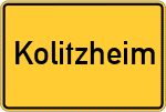 Place name sign Kolitzheim