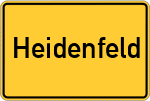 Place name sign Heidenfeld