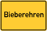 Place name sign Bieberehren