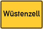 Place name sign Wüstenzell