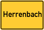 Place name sign Herrenbach